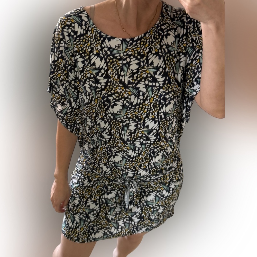 Elegant Black and White Patterned Swim Coverup